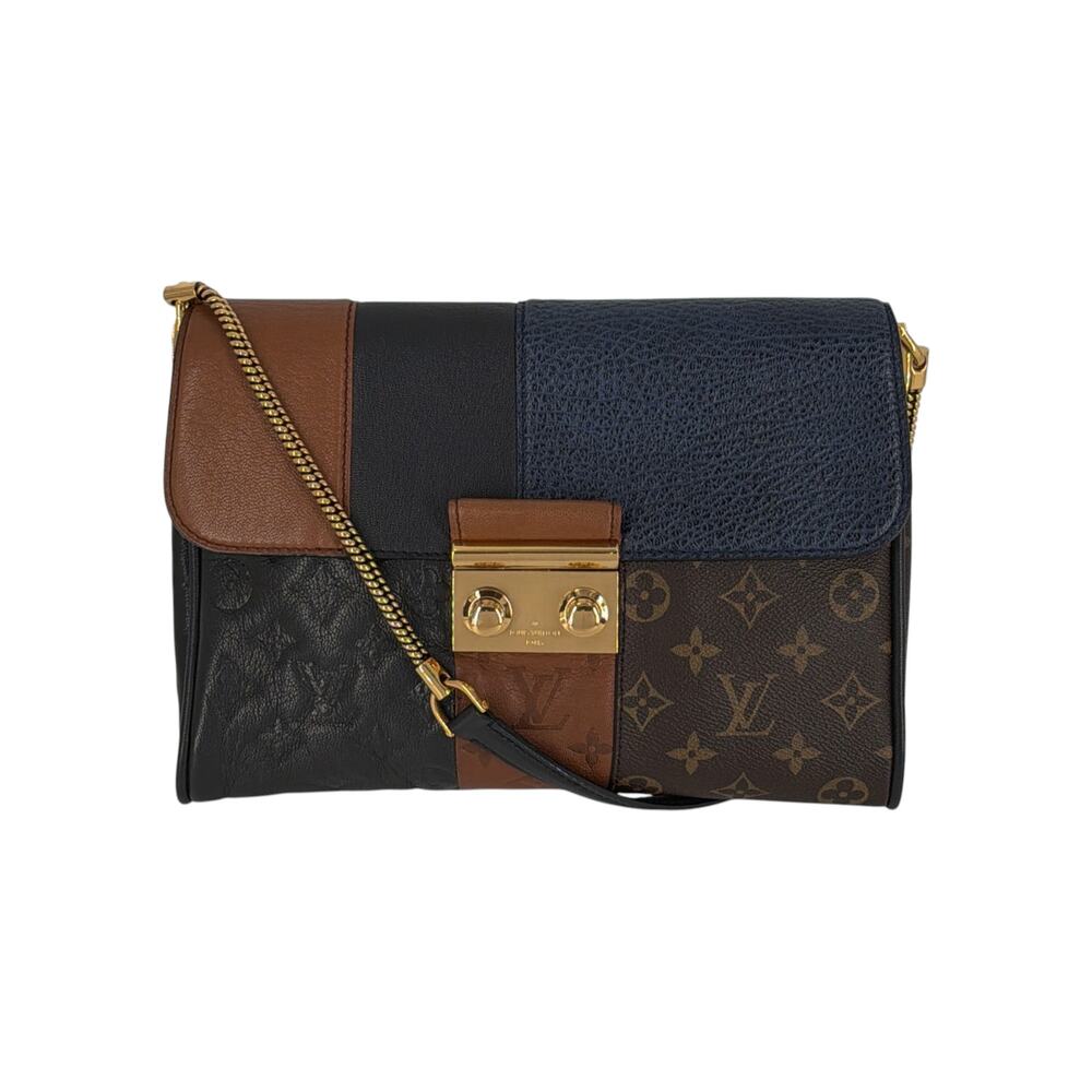 LOUIS VUITTON Limited Edition Monogram Blocks Pochette Plate Marine